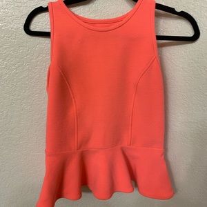 Dolce Vita peplum coral top with open back